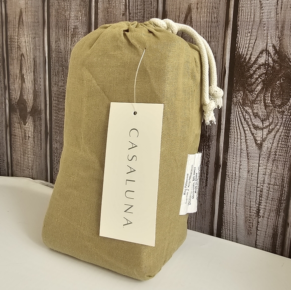 **Casaluna 100% Hemp King Pillowcases Moss Green